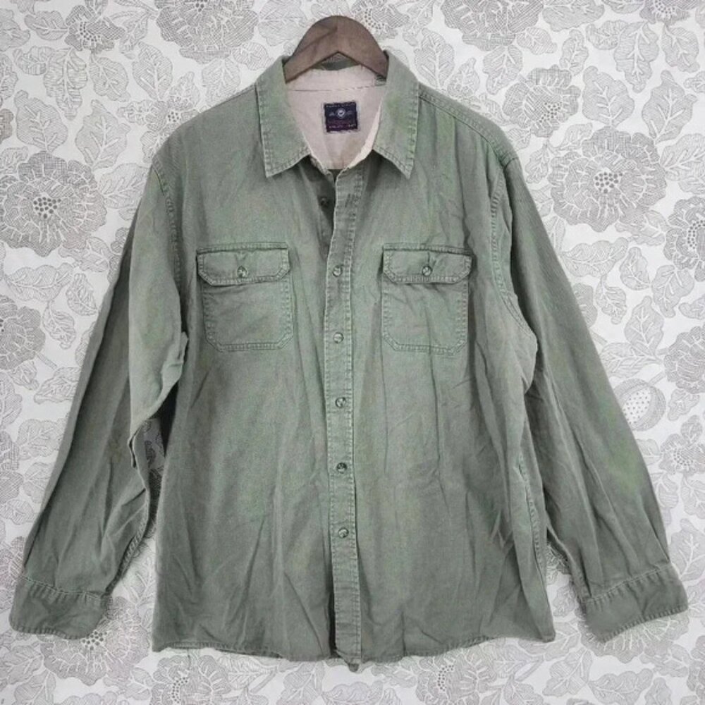 Vintage Wrangler Button down Long sleeve Men's Shirt XL Cotton Chino 9269